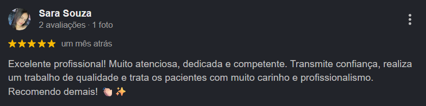 Avaliação real de paciente no Google — 5