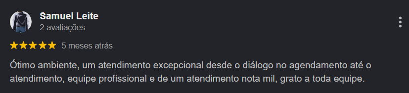 Avaliação real de paciente no Google — 2